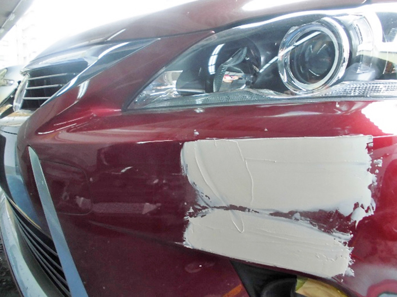 板金 パテで整形